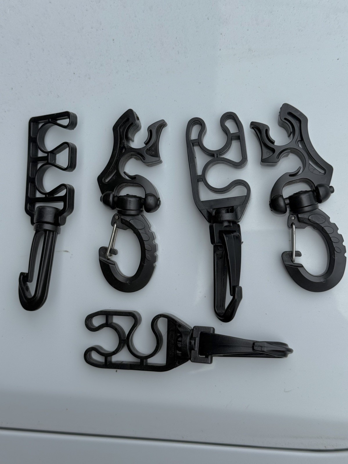 Lot of 5 Diving Hose Clip,Hose Holder Double BCD Hose Clip with Snap Hook Buckle
