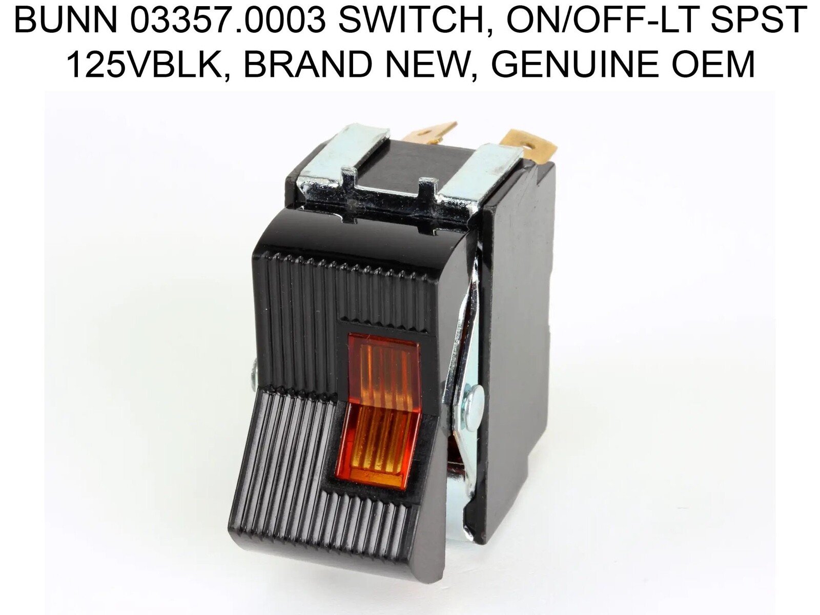 BUNN 03357.0003 SWITCH, ON/OFF-LT SPST 125VBLK, BRAND NEW, GENUINE OEM