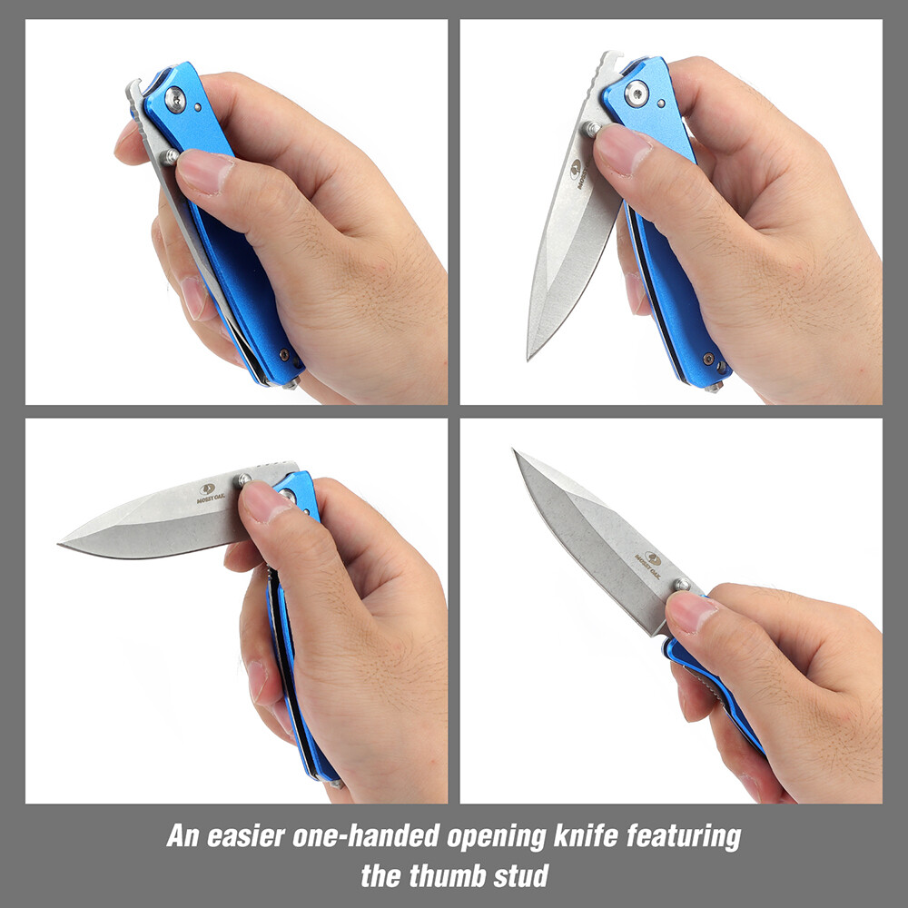 7-in Folding Pocket Knife Stainless Steel Drop Point Blade Multi-Functional Tool