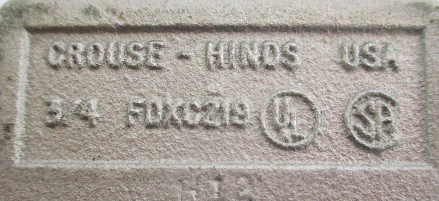 CROUSE HINDS , FDXC219 , 3/4" SINGLE GANG CAST IRON BOX , SURPLUS