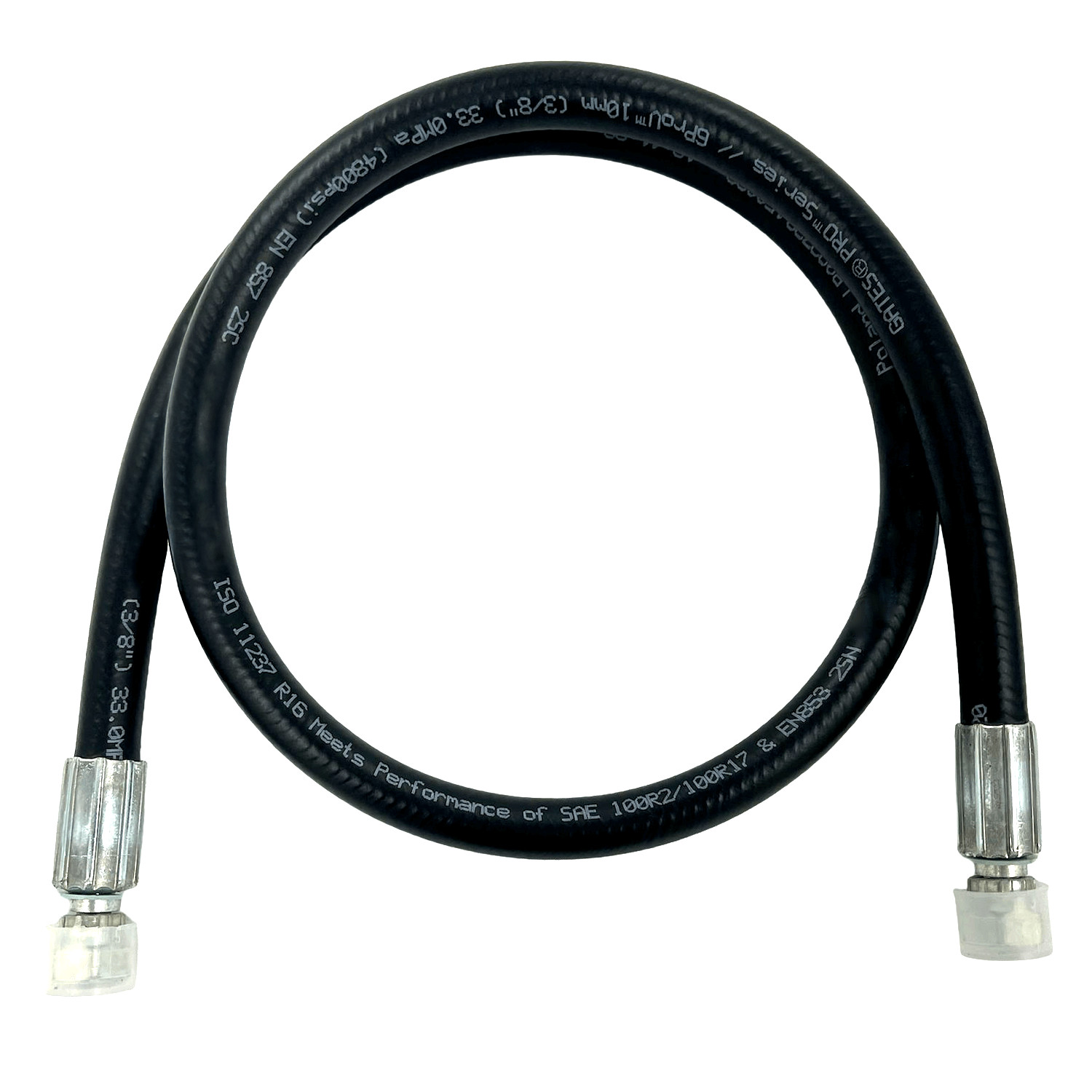 Hydraulic Hose Assembly 3/8" x 24" 2-Wire JIC Swivel Female Fittings NEW