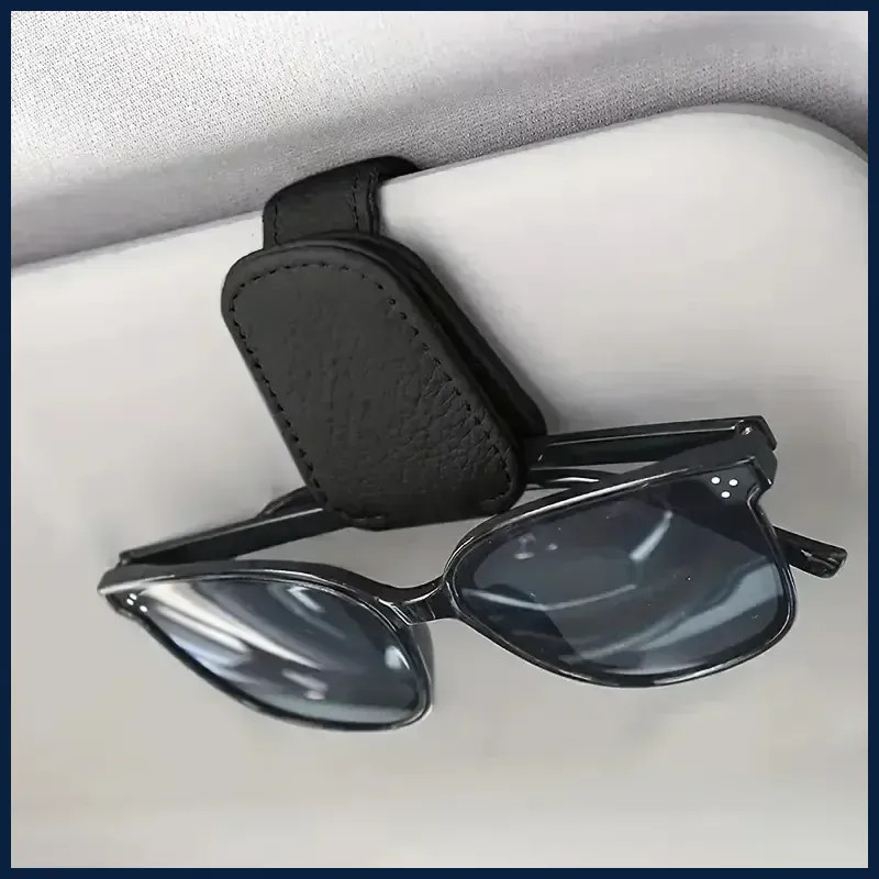 1Pcs Sunglasses Holder Is Suitable for Car Sunshades Magnetic Leather Sunglasses