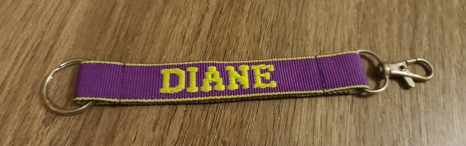New Diane Personalized Keychain Purple and Green