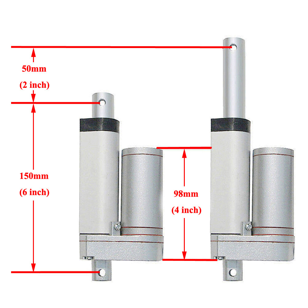 2x Heavy Duty 12V DC Linear Actuator +Positive Inversion Controller +Brackets DO