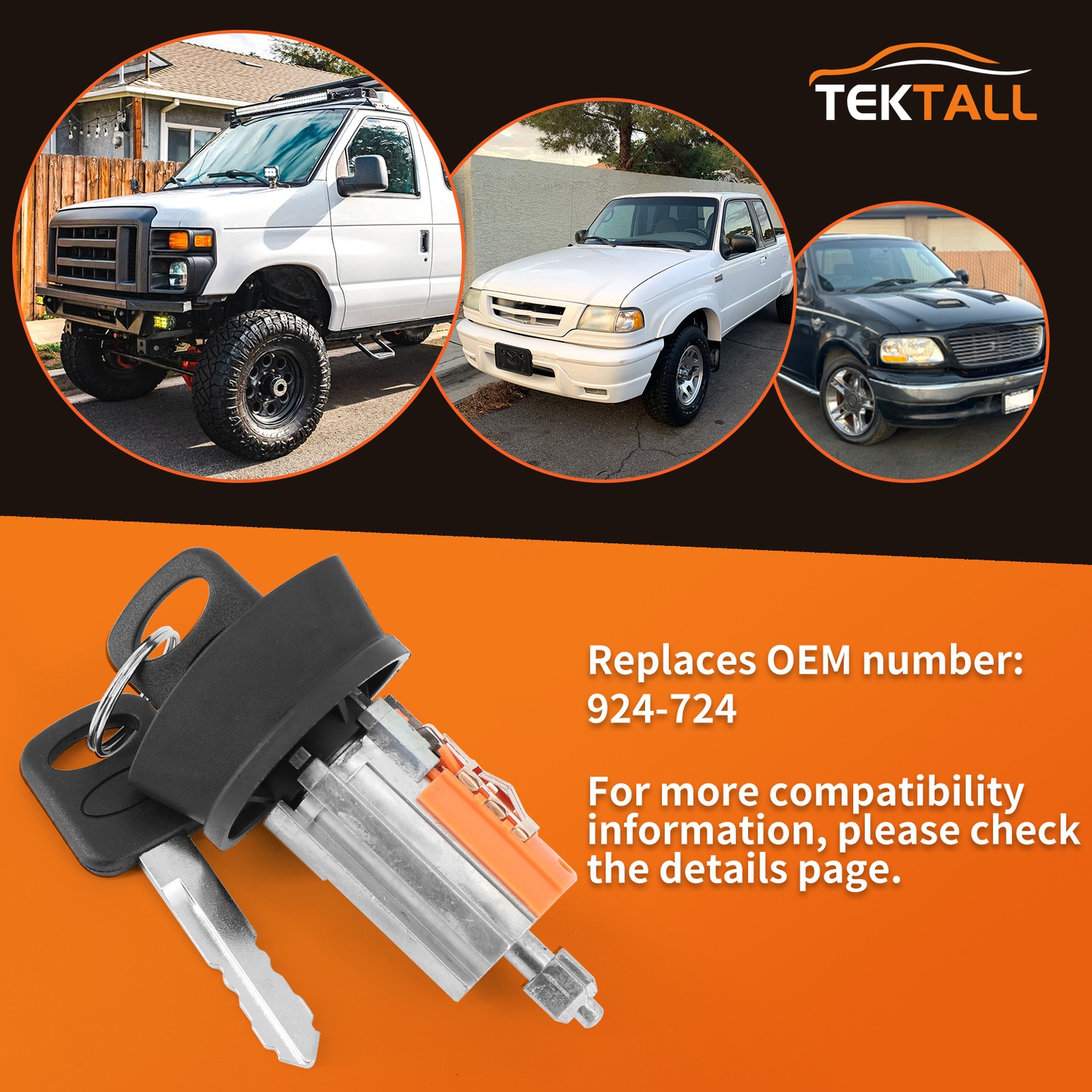 Ignition Lock Cylinder Switch with Keys for Ford F150 F250 F350 Ranger 924-724