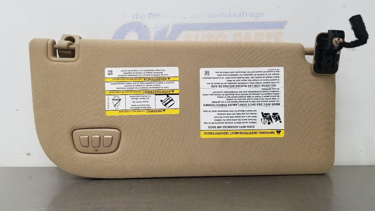 20 FORD F150 CREW CAB SUN VISOR ILLUMINATED GDO LEFT DRIVER TAN