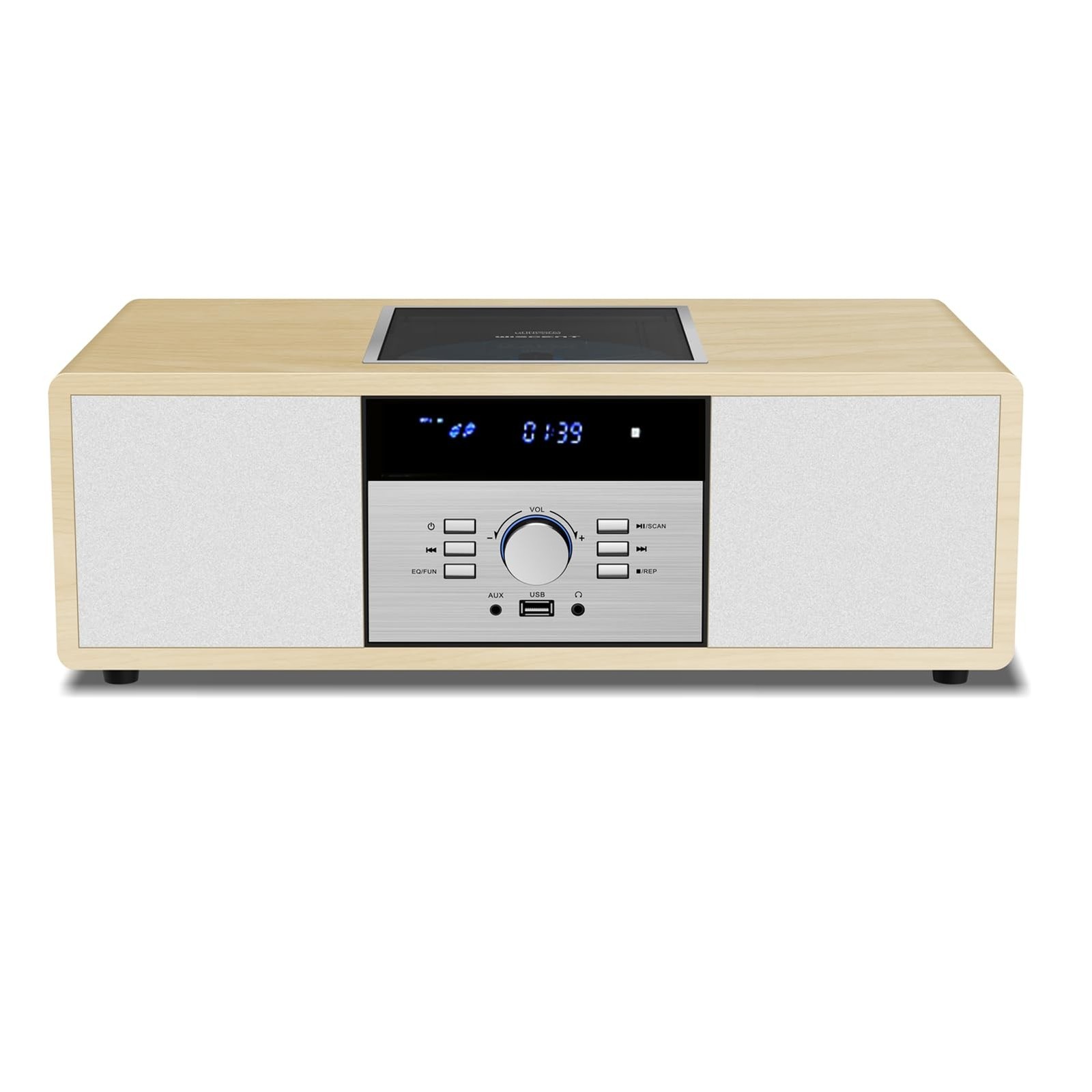 Bluetooth Stereo System for Home with CD Player, Vintage Wooden Hi-Fi Music S...