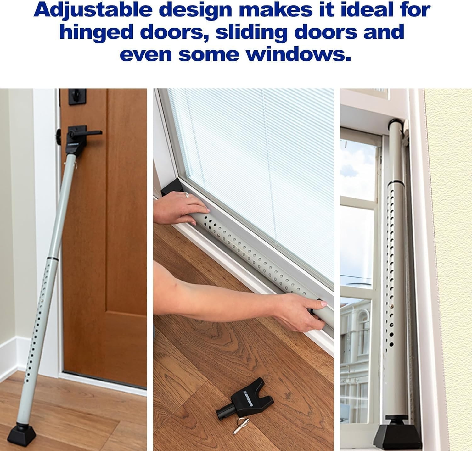 Dorm Room Door Jammer - Easy Installation - Silver - 2 Pack