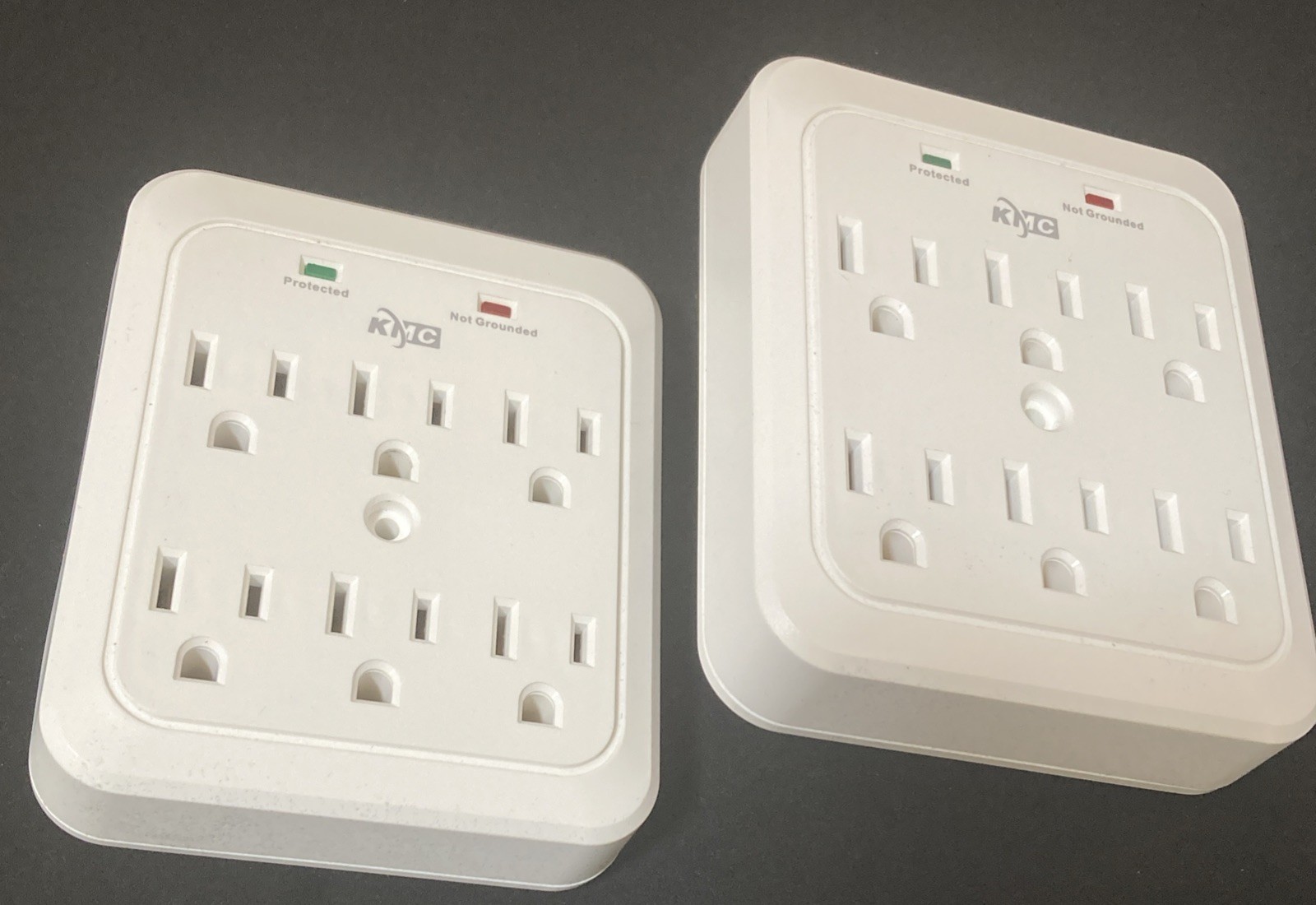 6-Outlet White PlugIn Surge Protector Multi Plug Wall Adapter KMC 2-Pack 30620WB