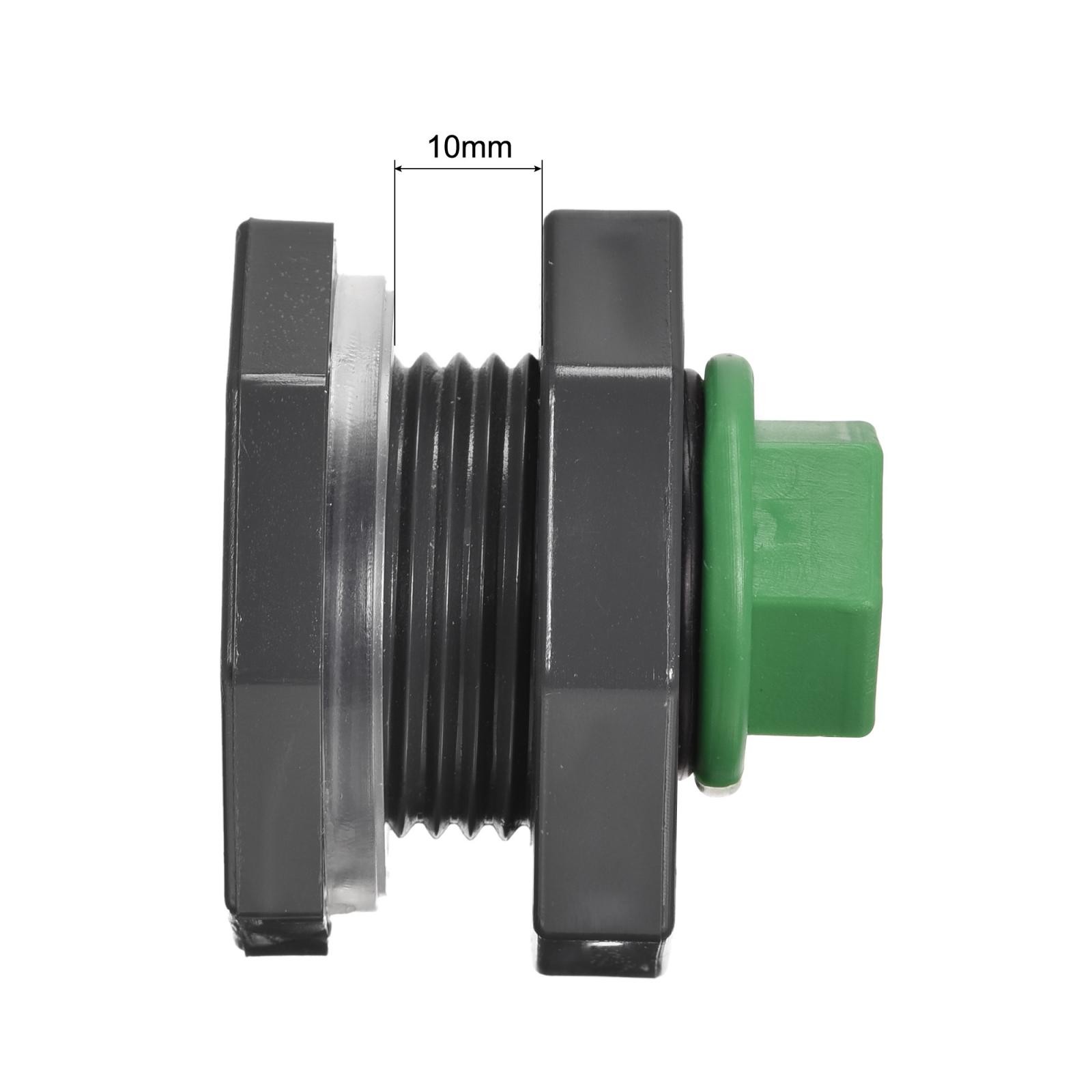 1 Set G3/4 Thread PVC Bulkhead Tank Adapter with Plug Fitting for Rain Buckets