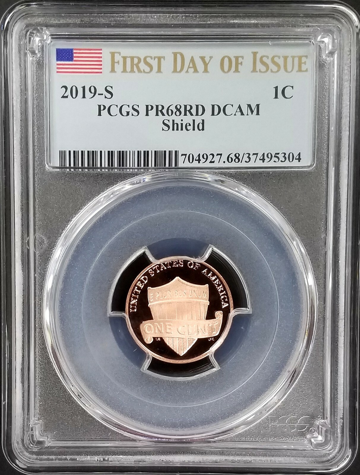 2019 S Proof Lincoln Cent certified First Day Of Issue, PR 68 RD DCAM by PCGS!