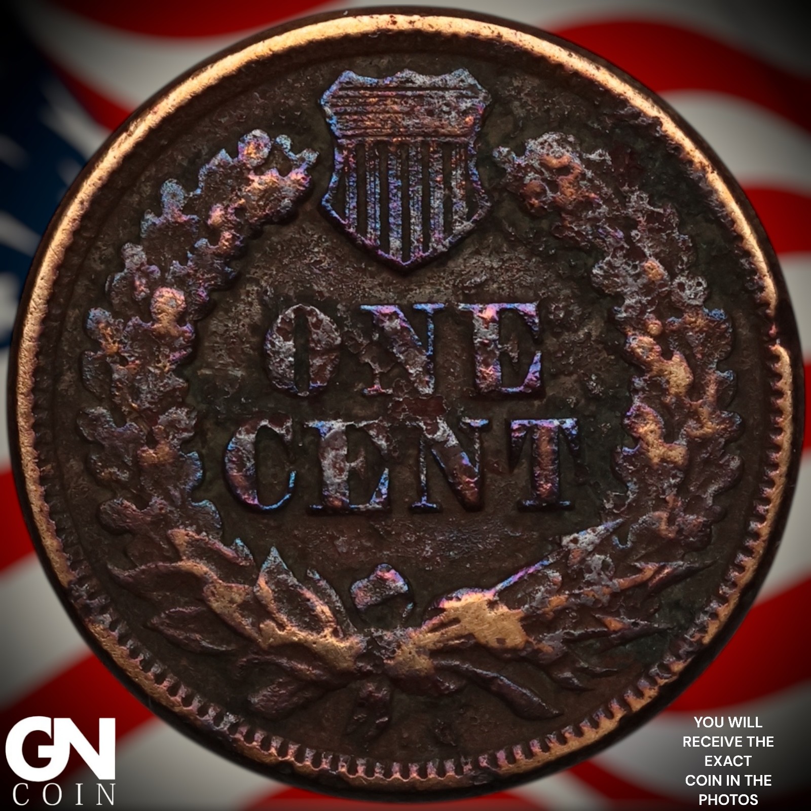1865 Indian Head Cent Penny Z9362