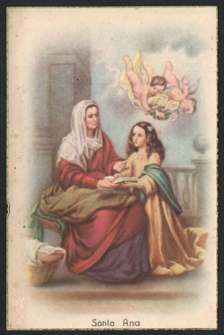 Holy card antique postale de Santa Ana santino image pieuses estampa