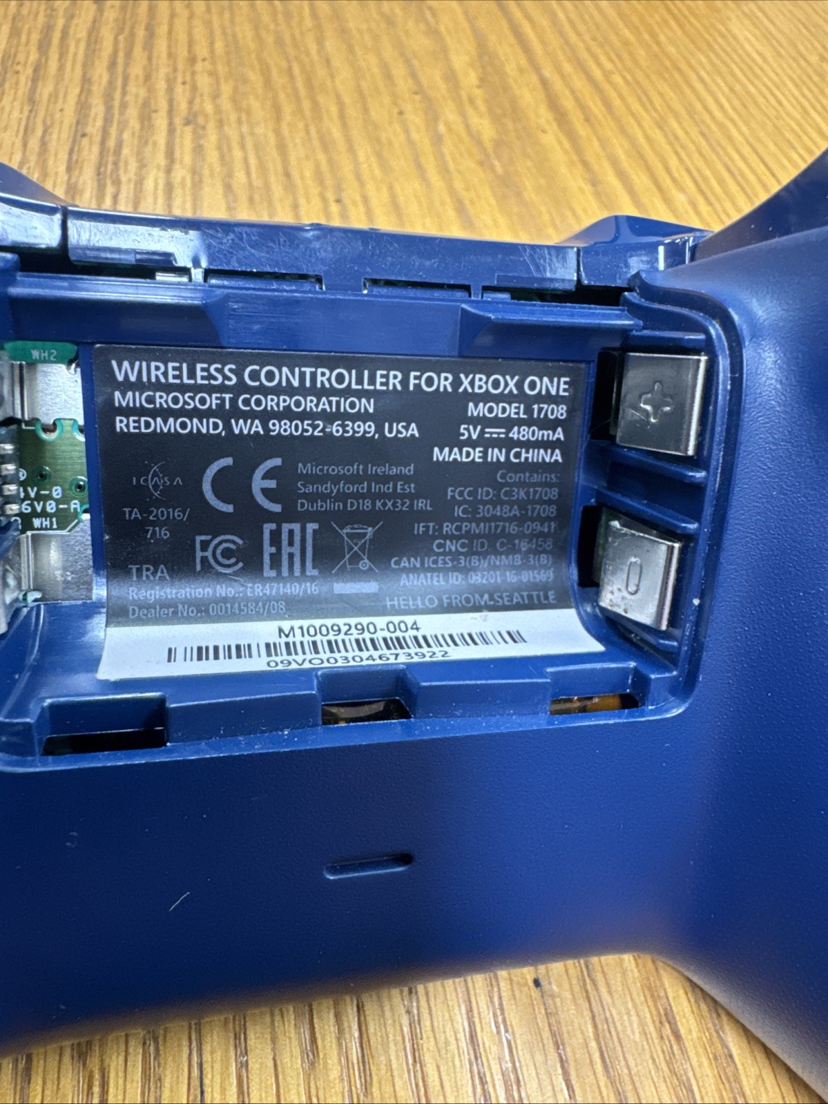 OEM Xbox One Wireless Controller Blue Model 1708 W/ Bionik Triggers Tested Works