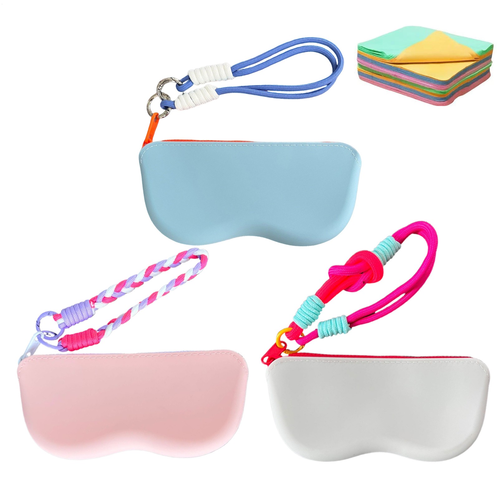 Eyeglass Case with Wrist Strap Silicone Sunglasses Storage Pouch Sunglasses Case