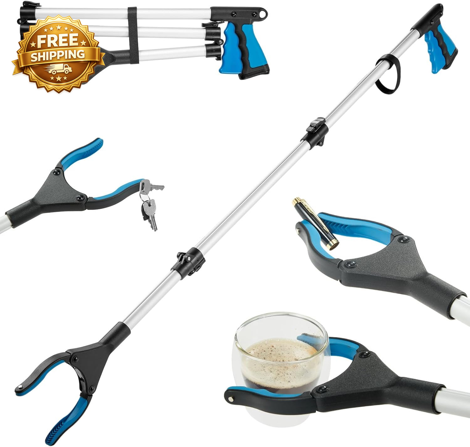 Upgraded 43 Inch Grabber Reacher Tool Grabbers for Seniors Extra Long Reacher