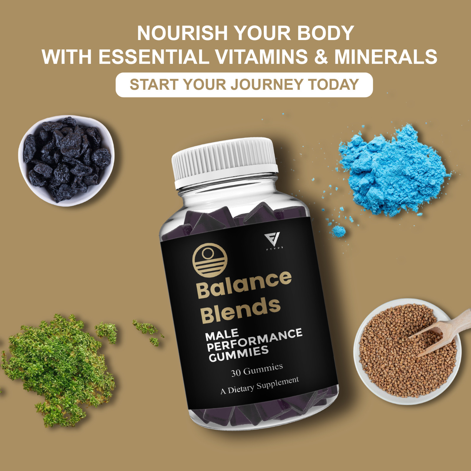 (2 Pack) Balance Blends Male Performance Gummies, BalanceBlends (60 Gummies)
