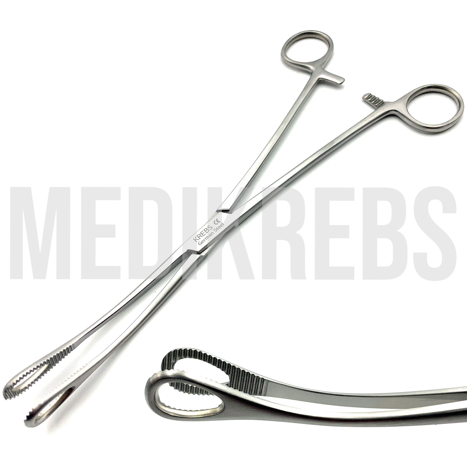 Foerster Sponge Holding Forceps Curved Serrated Jaws 10'' - 25cm General Surgery