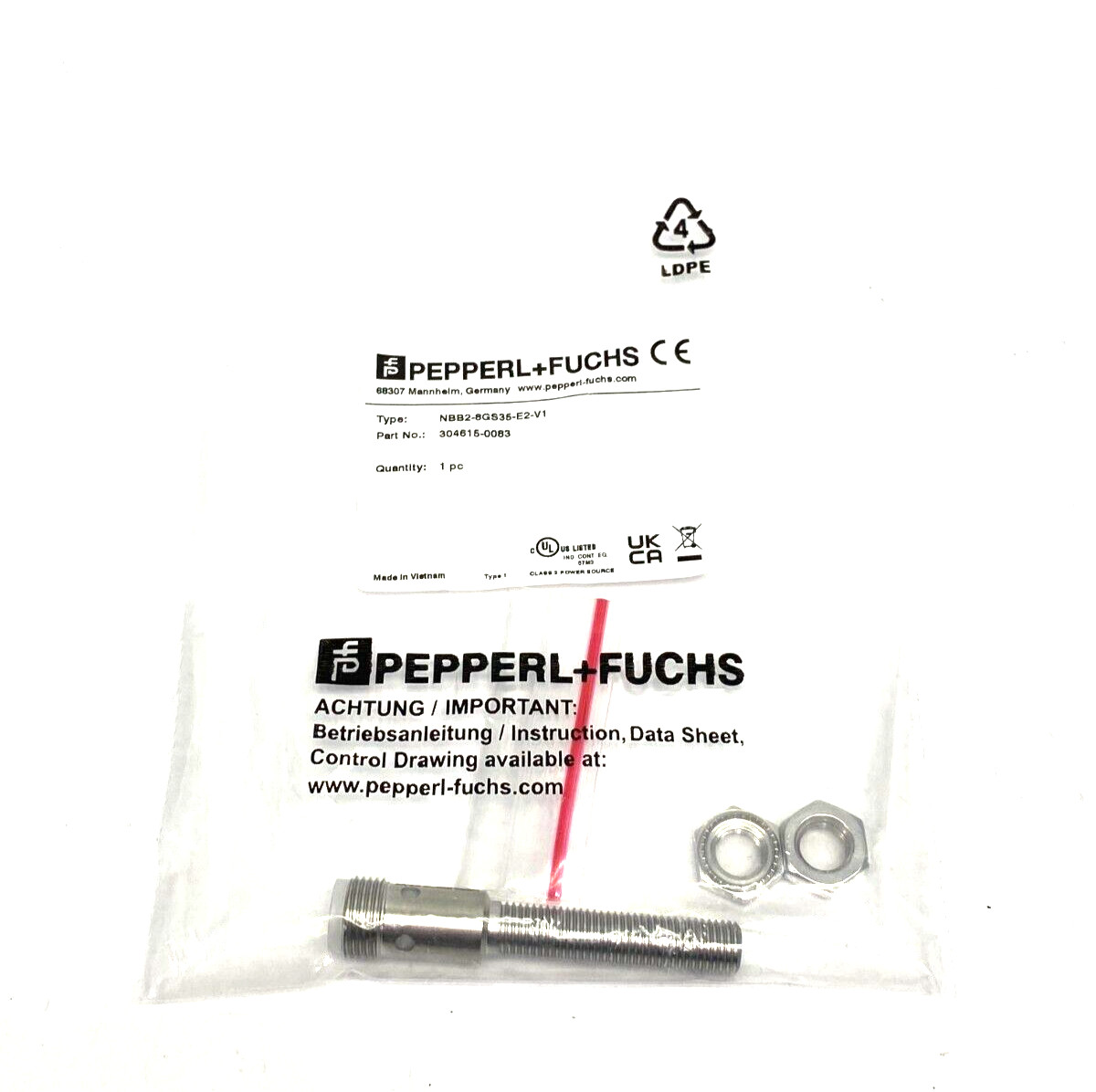 Pepperl+Fuchs NBB2-8GS35-E2-V1 Inductive Proximity Sensor 2mm Flush 304615-0083