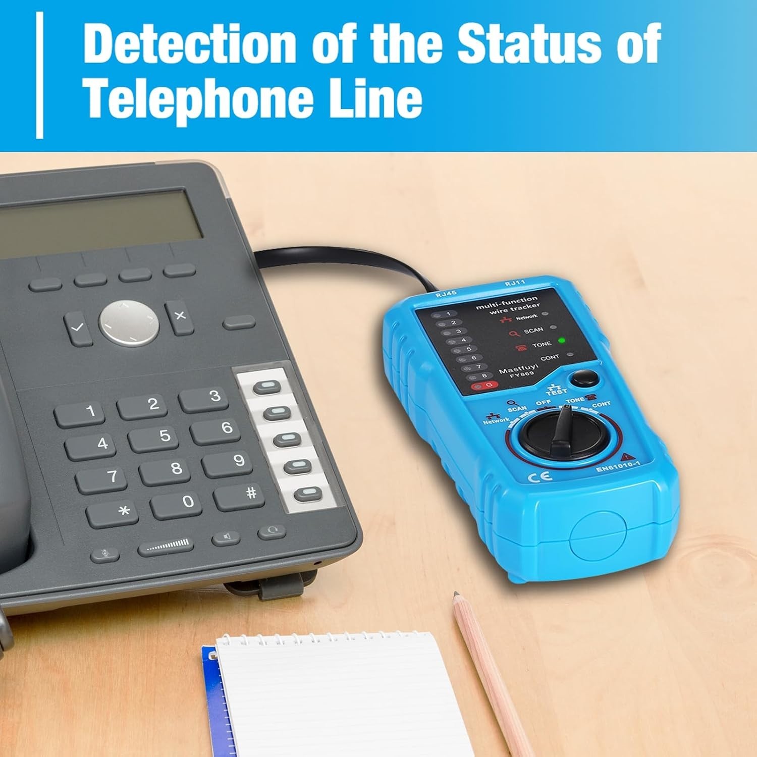 Network Cable Tester, Wire Tracker Multifunction, Tracer with Probe Sound, RJ11...