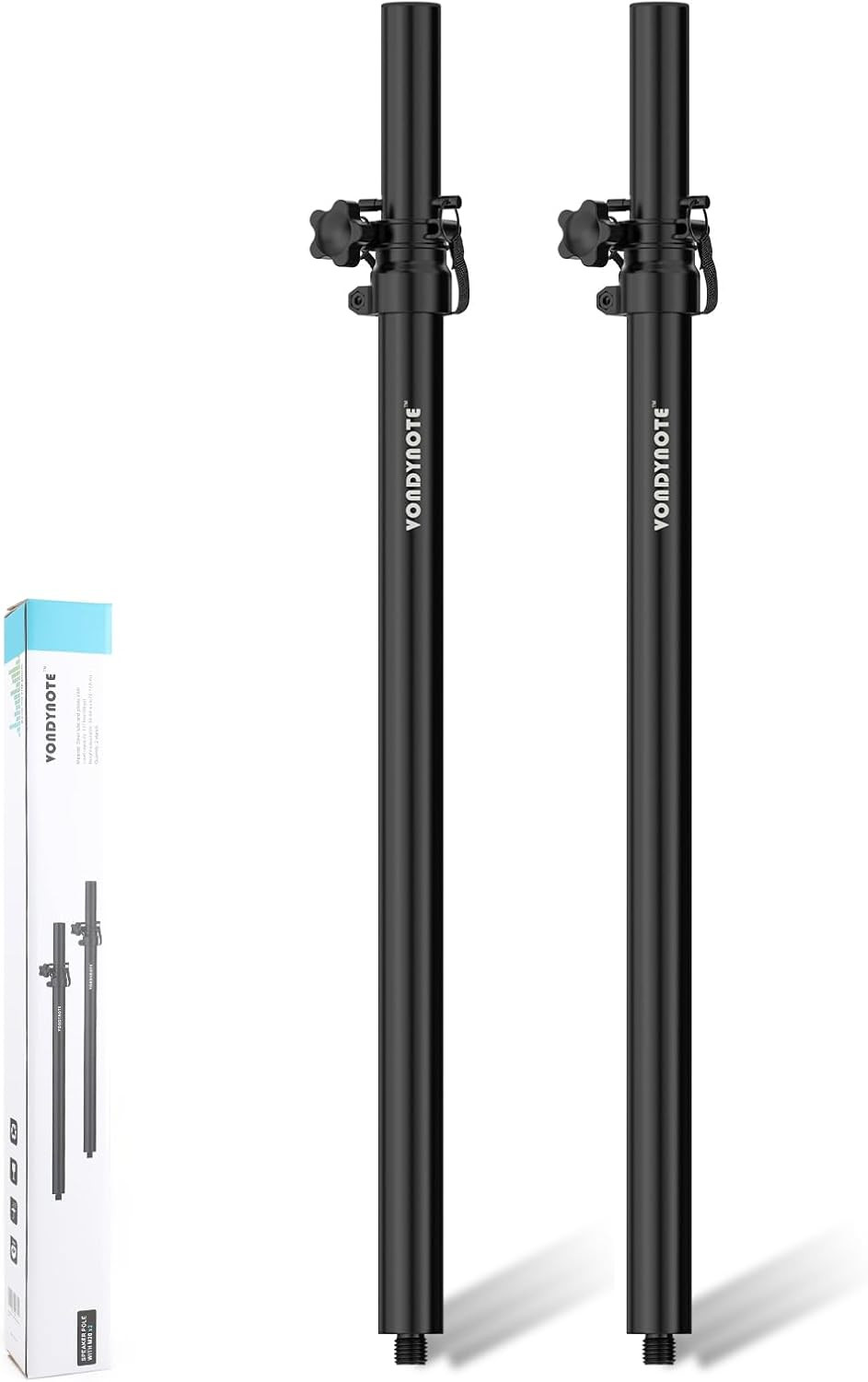 2 Pack Speaker Poles Subwoofer M20 Threaded 30"-48" Height Adjustable Pole 35mm