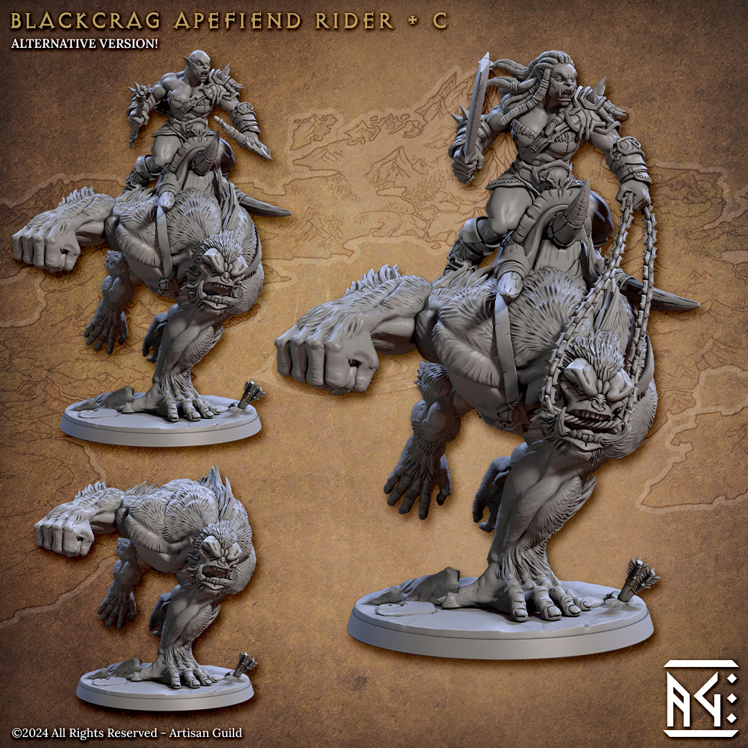 Orc Apefiend Rider C - Fighter / Barbarian - Artisan Guild - Dungeons and Dragon