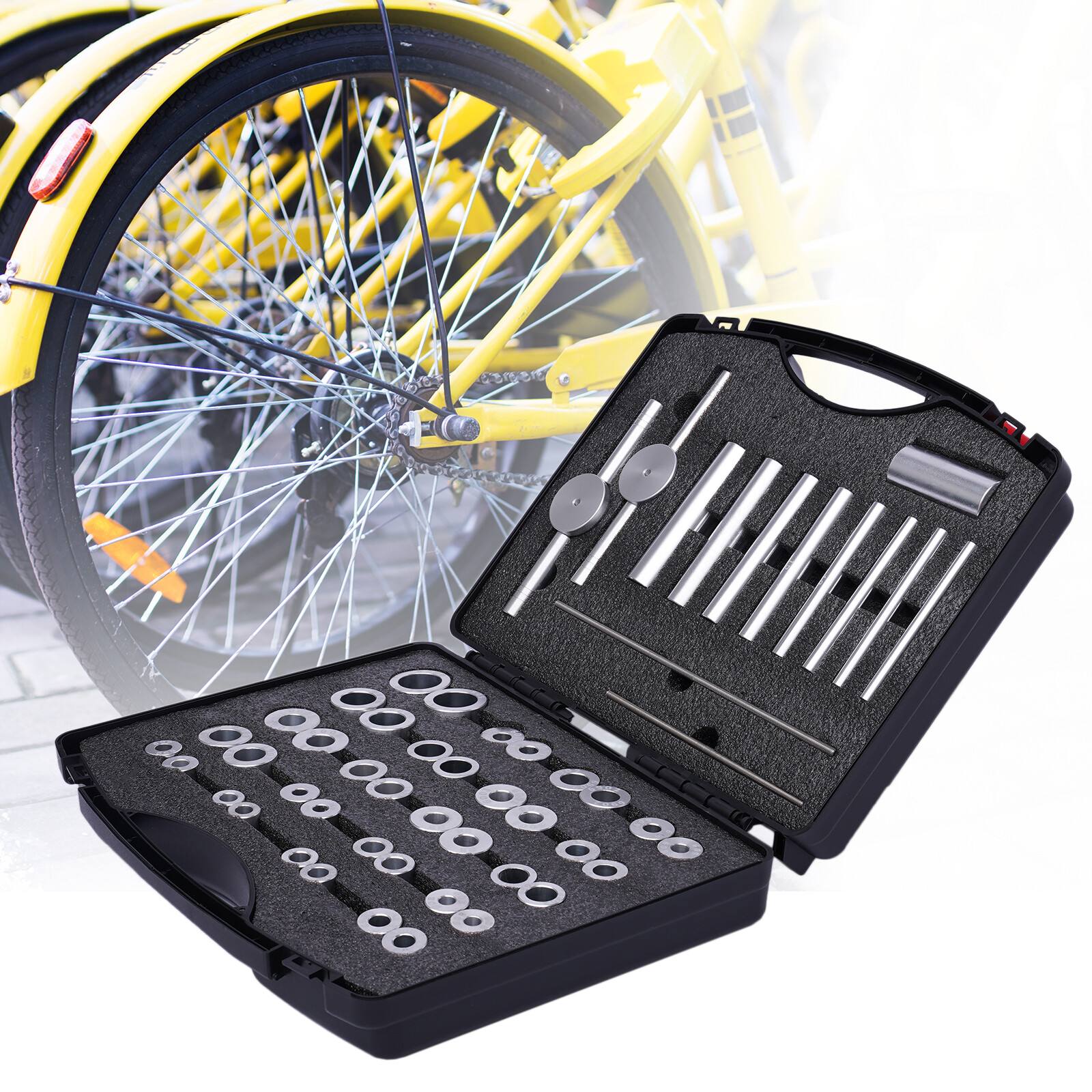 Bike Bearing Press Kit Bottom Bracket Bicycle Hub + Axis Installer Tool Set