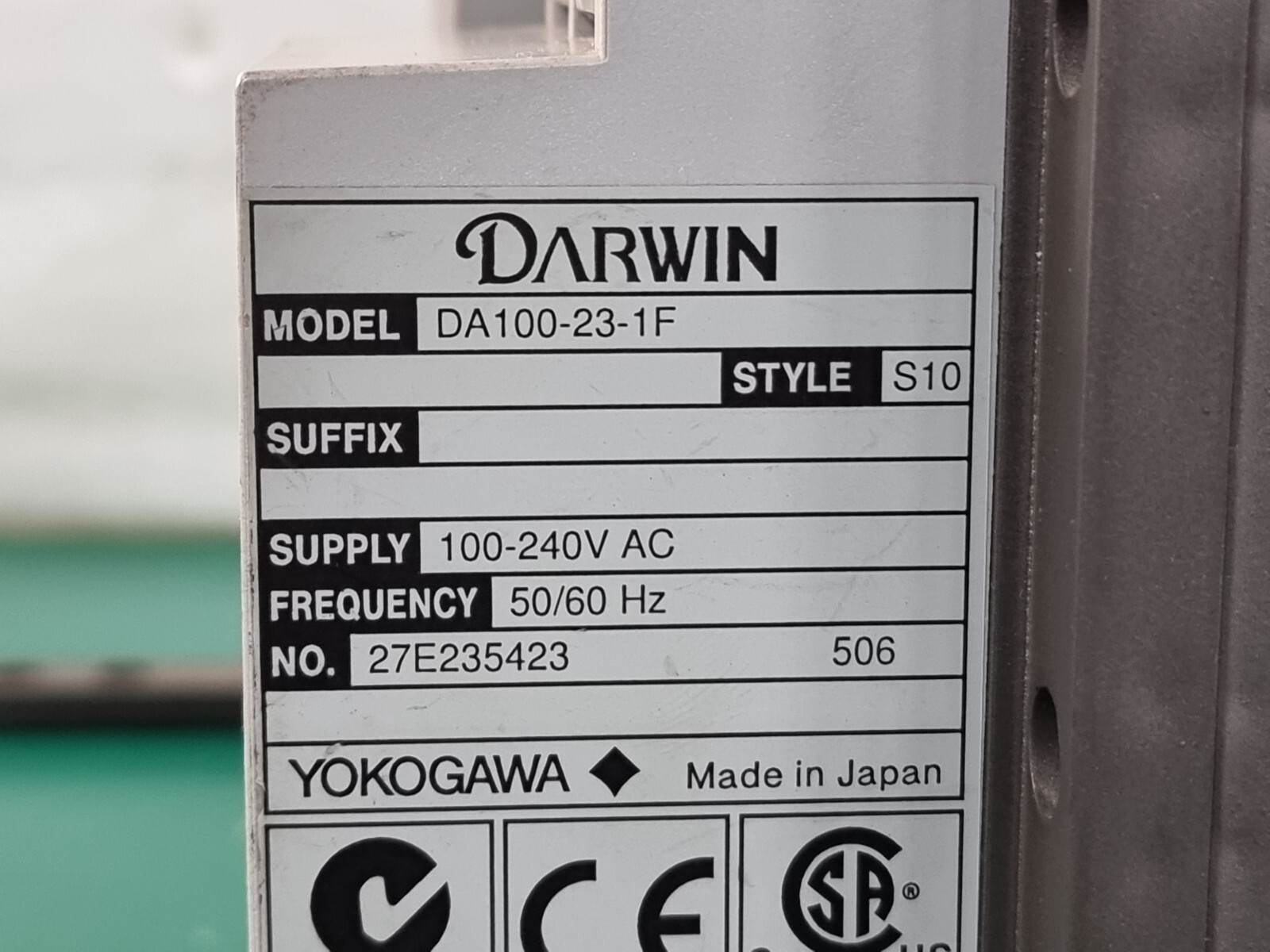 YOKOGAWA DA100 Data Acquisition Unit DA100-23-1F + DT300-41 ETHERNET Ethernet