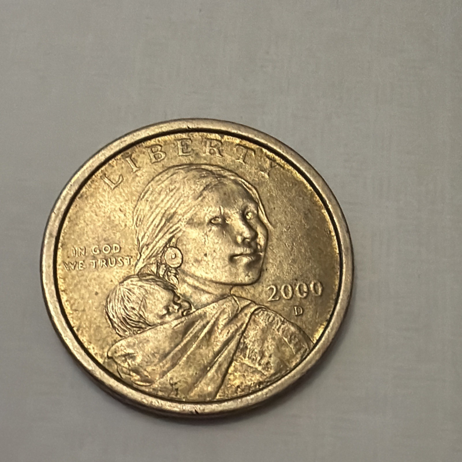 2000-D Sacagawea Golden Dollar coin.  Rare errors.