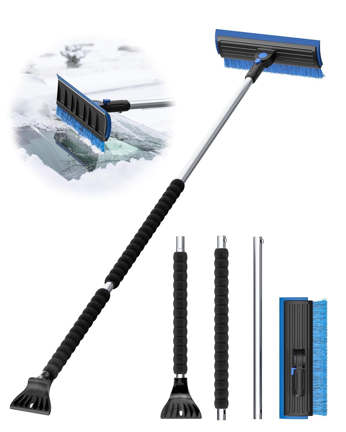 helloleiboo 2025 Extra Long 55.7" Ice Scrapers for Car large, Blue
