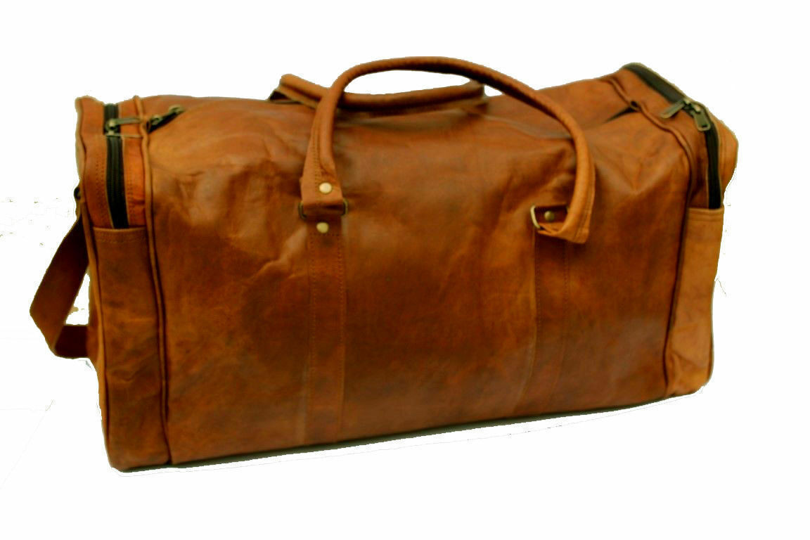 Bag Leather Travel Duffel Luggage Men Brown Weekend Genuine Gym S New Vintage