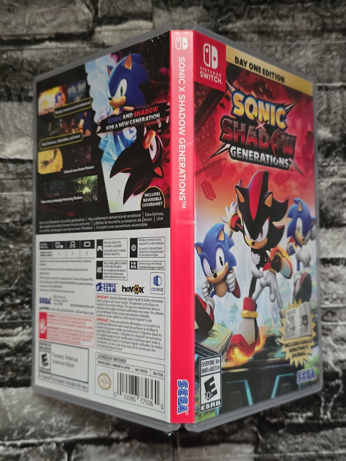 Sonic X Shadow Generations Nintendo Switch 2024 CASE ONLY - NO GAME
