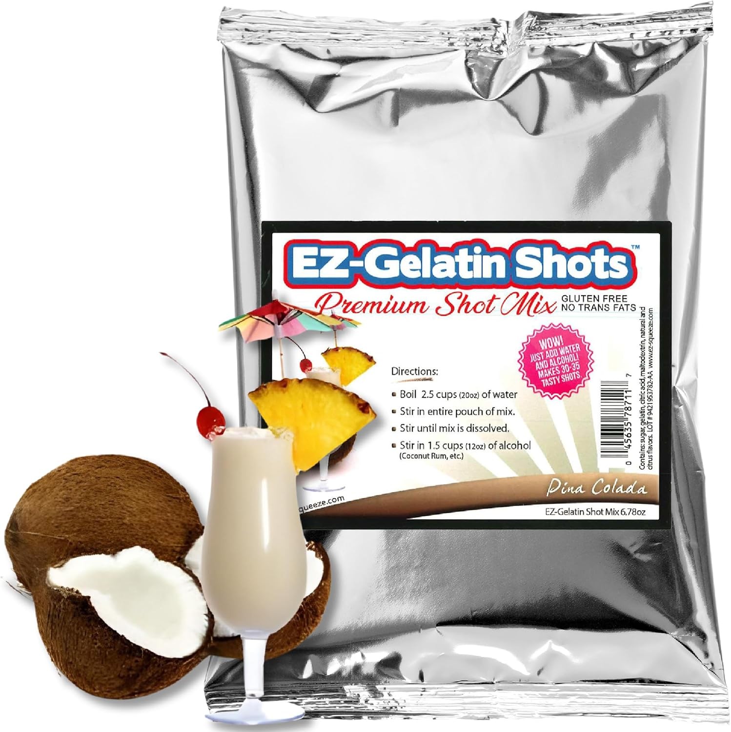 Pina Colada Jello Shot Mix - Premium Gluten-Jello Mix for Tasty Jello