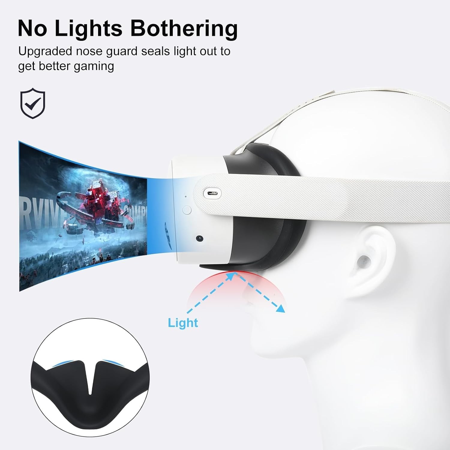 Silicone Face Pad Cover Compatible with Meta Quest 3S Accessories, Sweat-Proof
