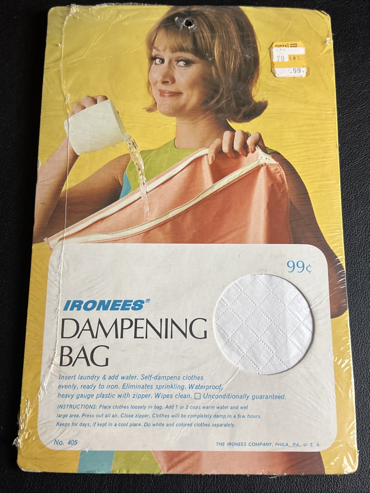 Vintage 1960s-70s Ironees Dampening Bag NEW Old Stock Sealed 99¢ Original