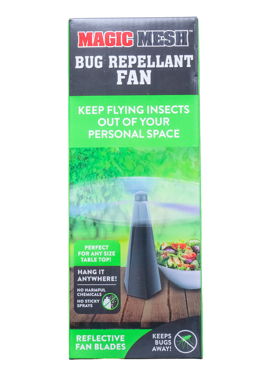 Magic Mesh Bug Repellant Fan Reflective Fan Blades Keep Flying Insects Away