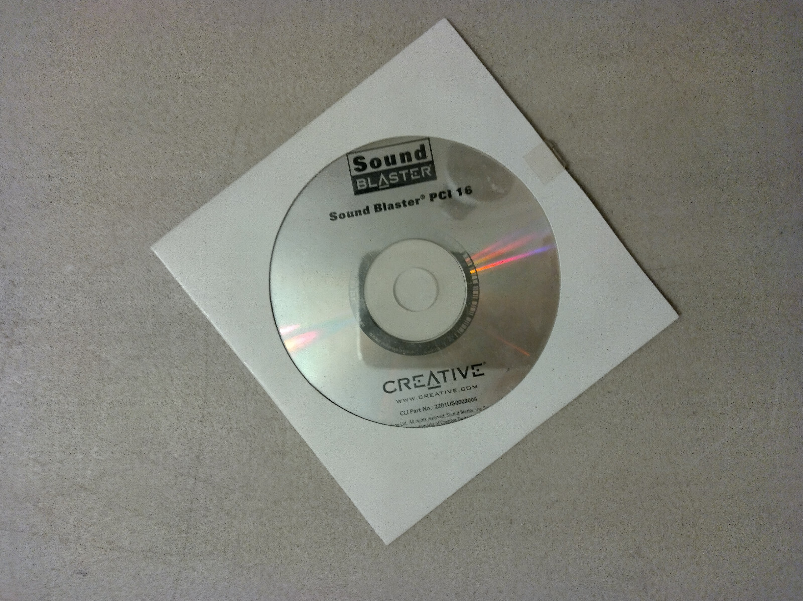 VINTAGE Creative Sound Blaster 16 PCI OEM Software on CD NonProfit Educational