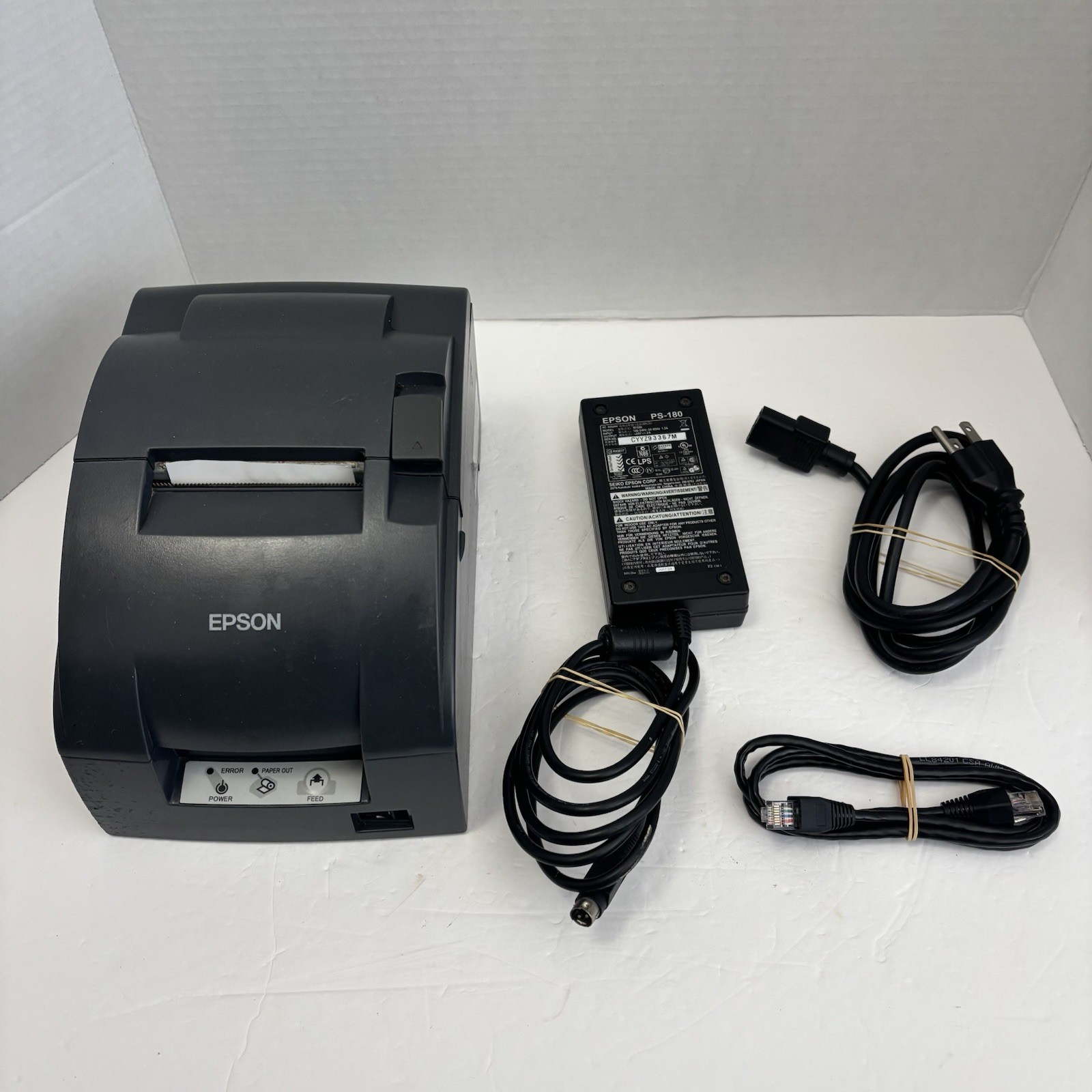 Epson TM-U220B Receipt Printer M188B with New Ribbon and Power Adapter Tested