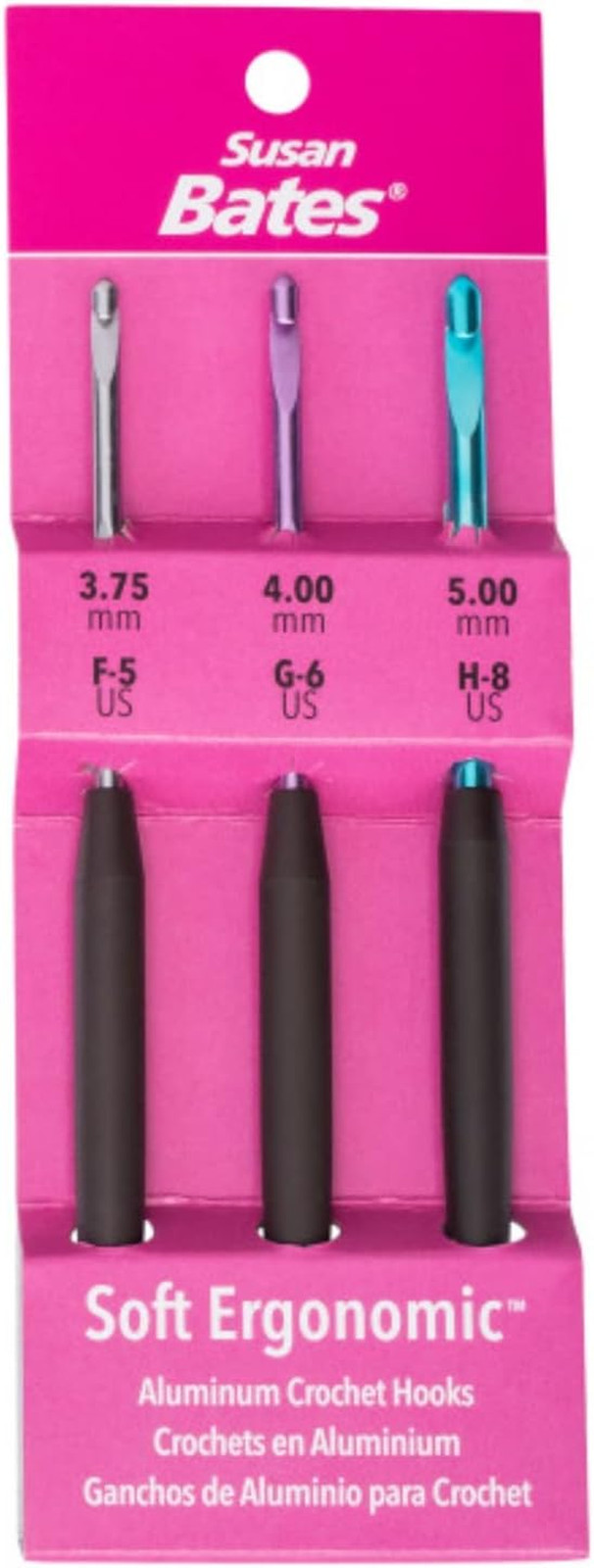 Silvalume Soft Ergonomic Crochet Hook Set-Sizes F5/3.75Mm, G6/4Mm, and H8/5Mm 12