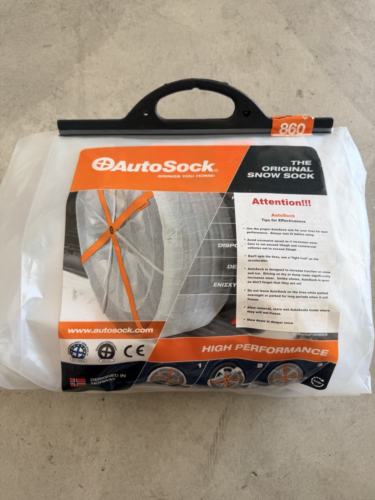 Autosock 860 Winter Snow Traction Unopened! Brand New