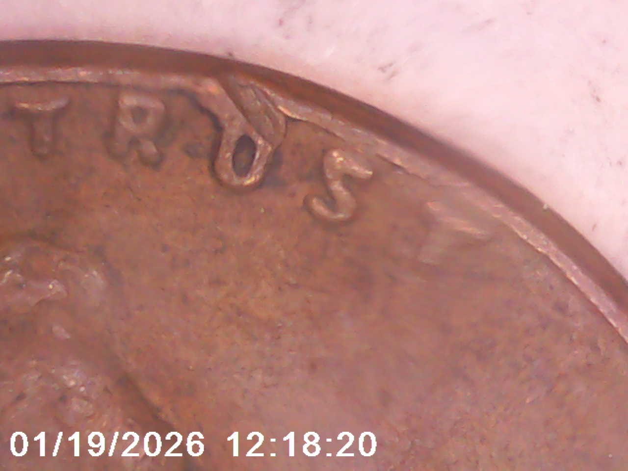 1955-P Lincoln Cent with Obverse Error Lamination on Rim