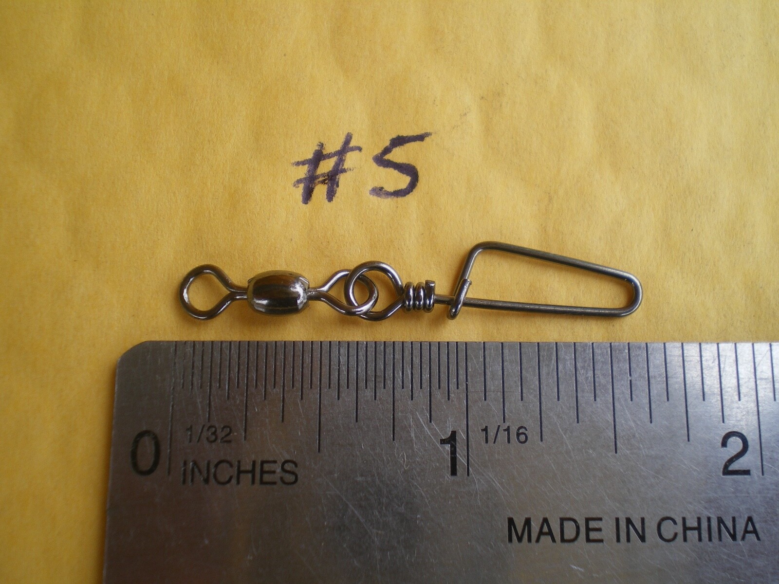 100 PCS. BLACK NICKEL COASTLOCK SNAP CRANE SWIVEL #5, 75 LBS TEST/1-5/8" X 1/4"
