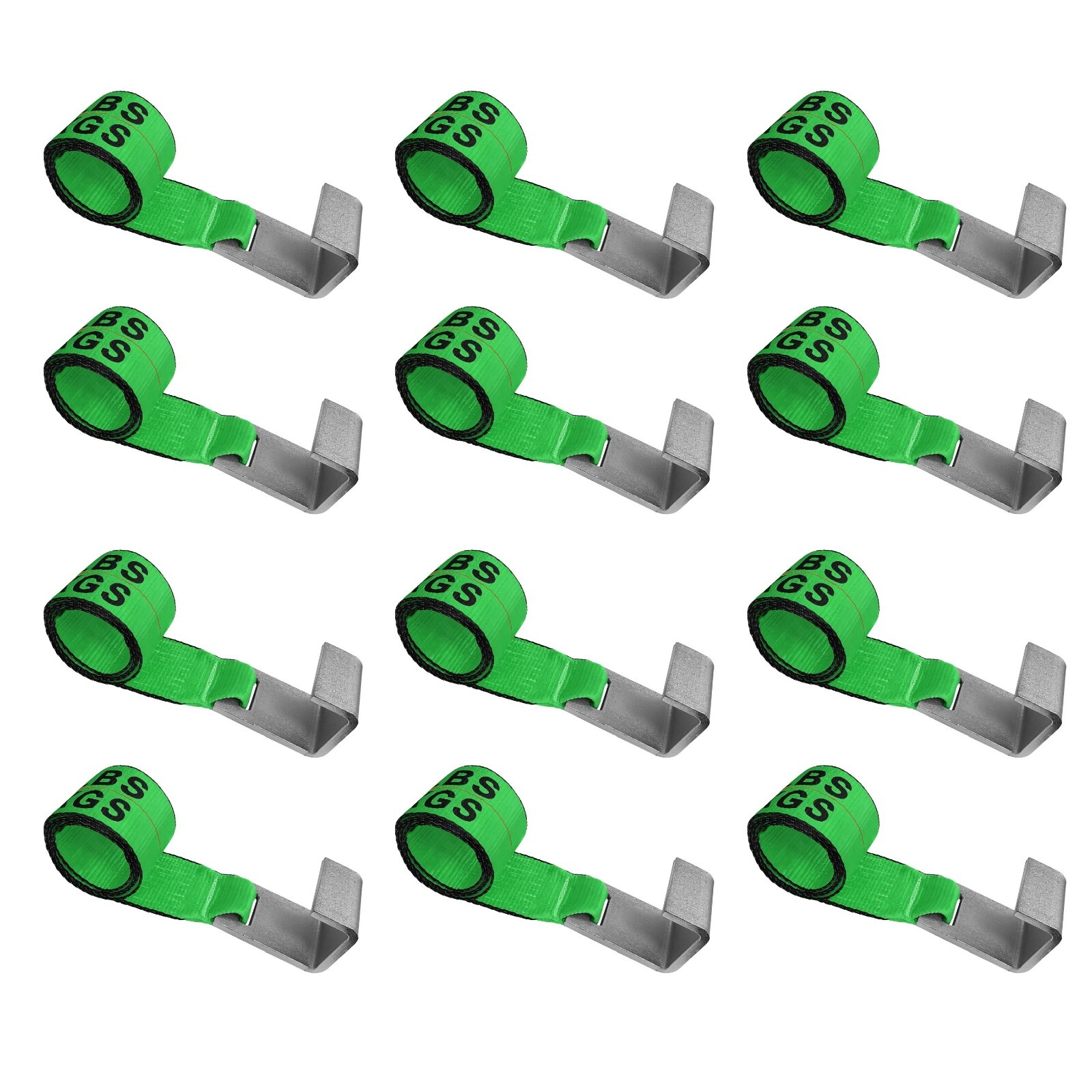 USA 12 Pack 4" x 5' Roll Off Container Winch Strap w/ Flat Hook 5400 LBS GREEN