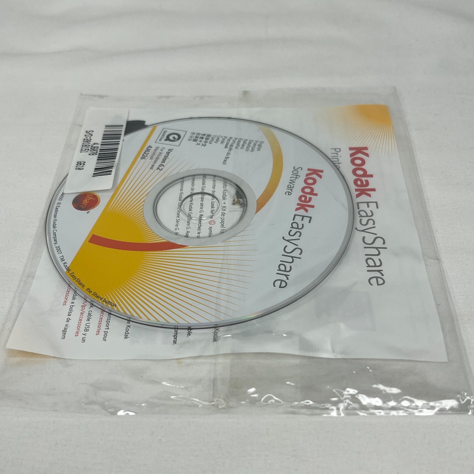 Kodak EasyShare Software CD Version 6.2 Printer Dock Series G610 Disc Manual