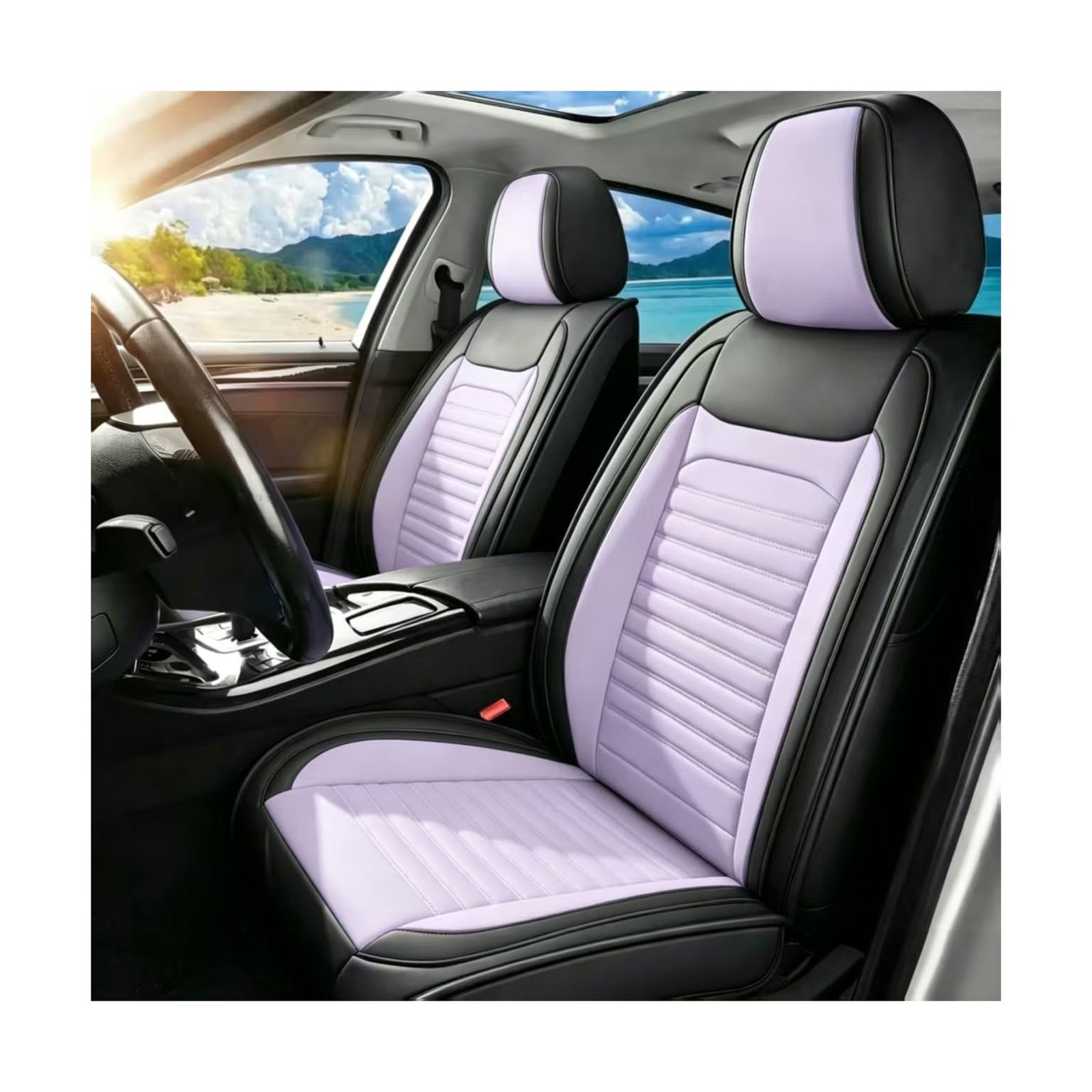 Car Seat Covers Full Set Fit for Toyota Camry 2001-2025,2026, Black&Purple | ...