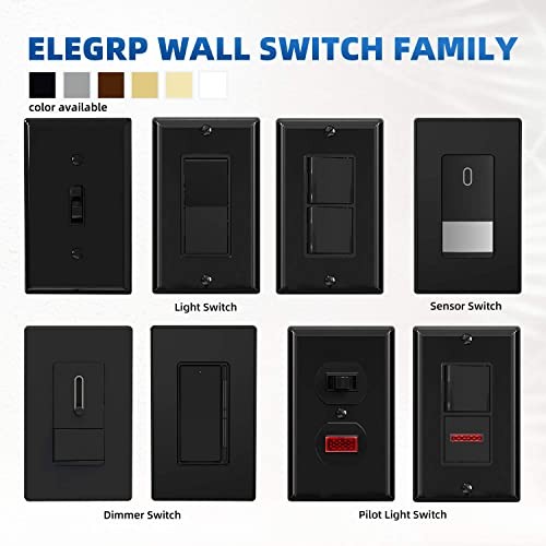 Single Pole Toggle Light Switch, 1Amp, 120 Volt, Without Wall Plate 5 Black