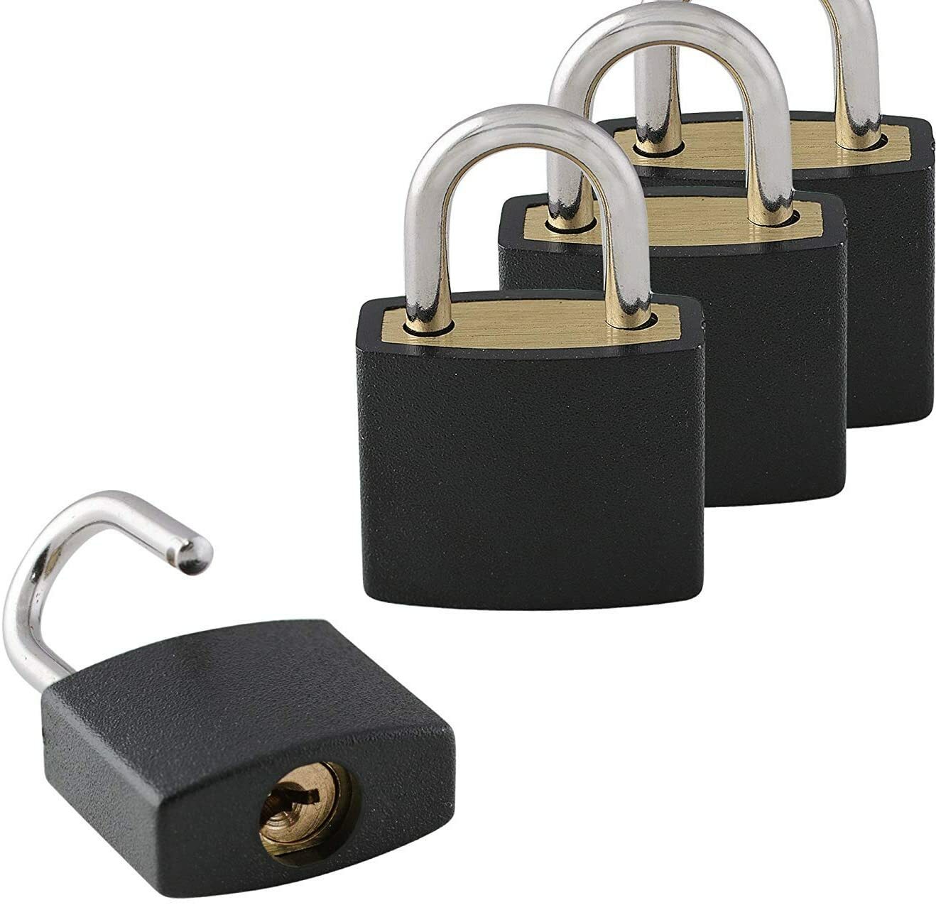Small Mini Durable ABS Cover Solid Brass Body Individually Keyed Padlock 3 Navy