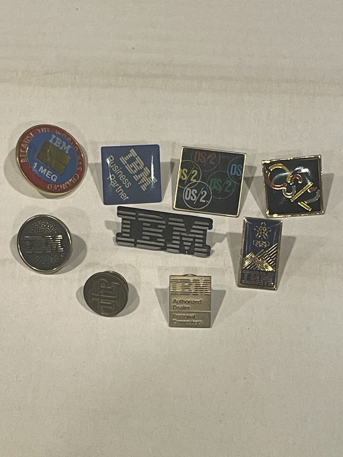 VTG IBM Computer Logo Business Partner Dealer Lapel Enamel Metal Plastic Pin Lot