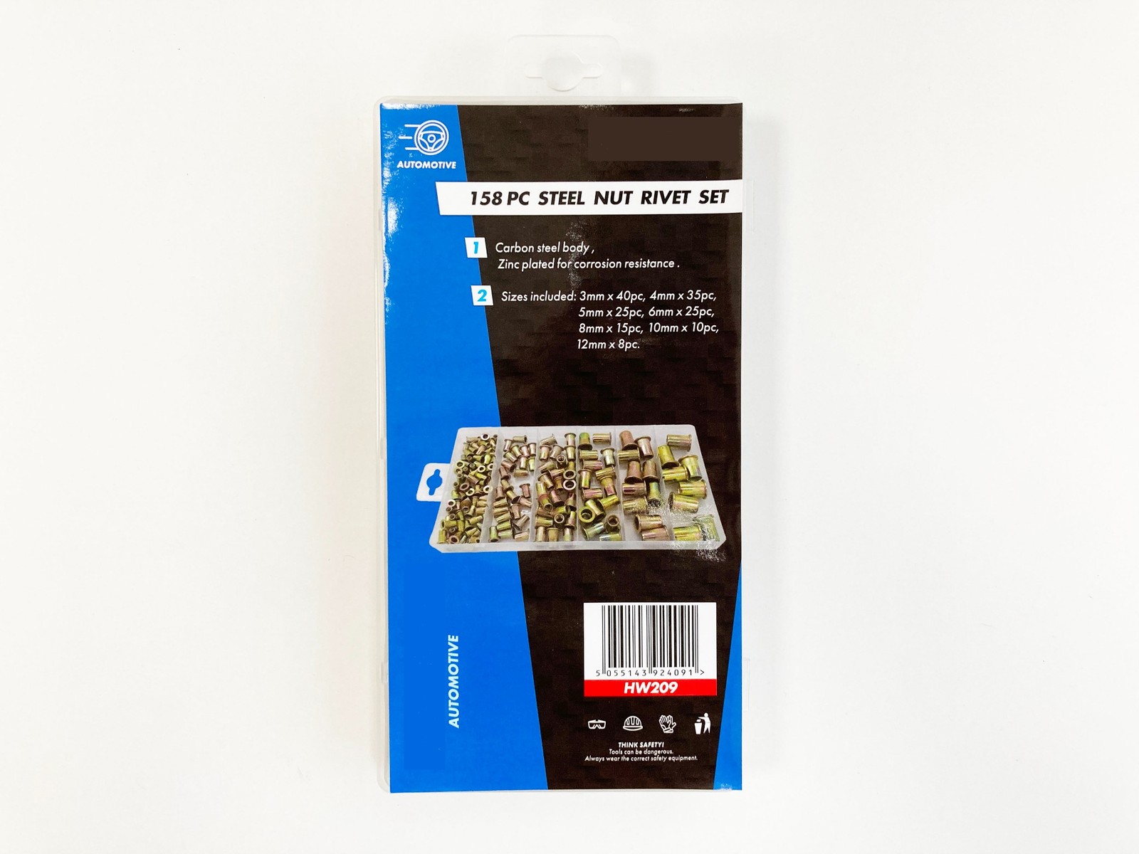 Steel Nut Inserts Rivet Threaded Fastener – 158pc PT