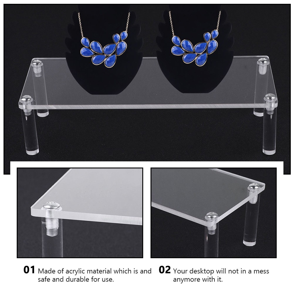 2Pcs Reusable Acrylic Display Stand Transparent Showing Shelf for Small Spaces
